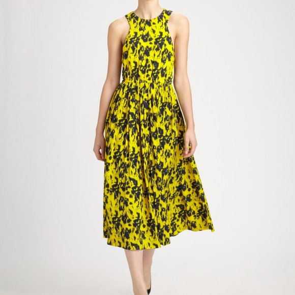 Yigal Azrouel Dresses & Skirts - Yigal Azrouel Yellow Silk Slit Dress Size Small